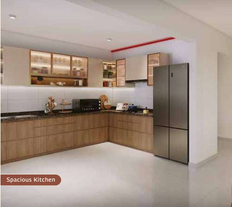 Spacious Modular Kitchen Layout